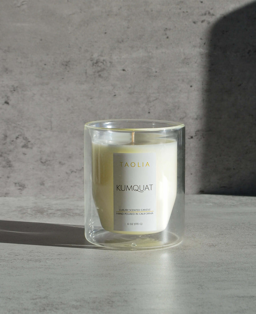 Kumquat Candle in a modern glass jar